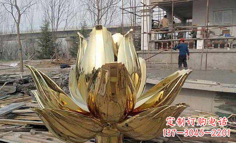 信阳超大型不锈钢莲花雕塑,惊艳定制空间