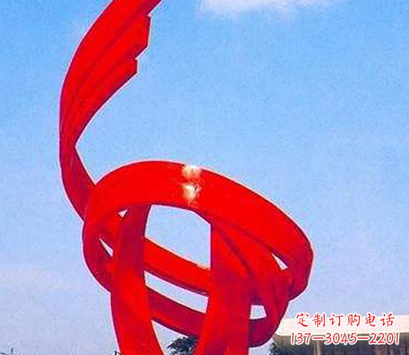 信阳中领雕塑出品:不锈钢螺旋飘带景观雕塑