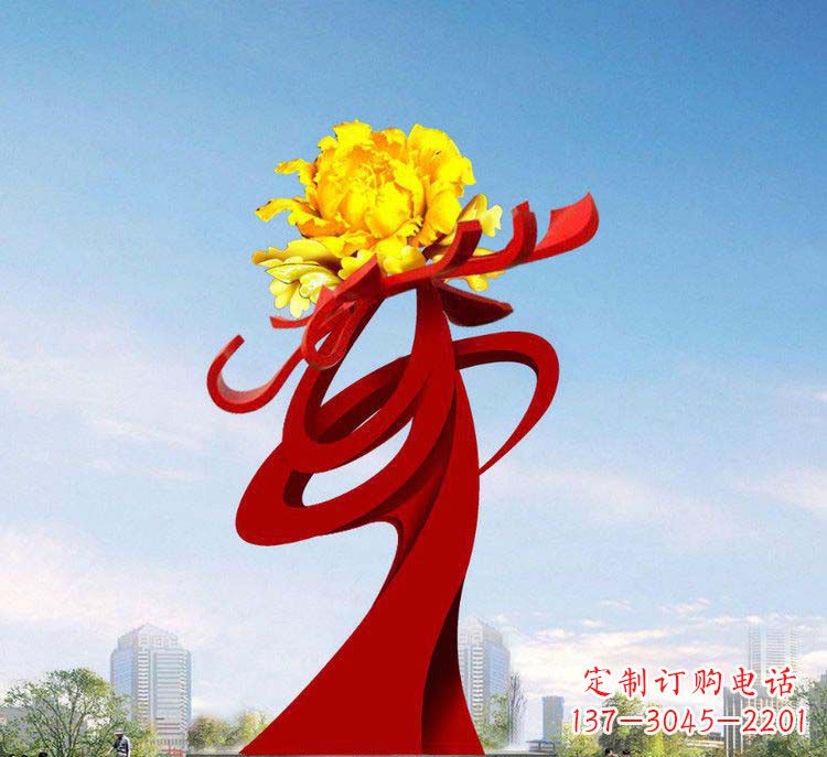 信阳中领雕塑:牡丹花开,把美景永久定格