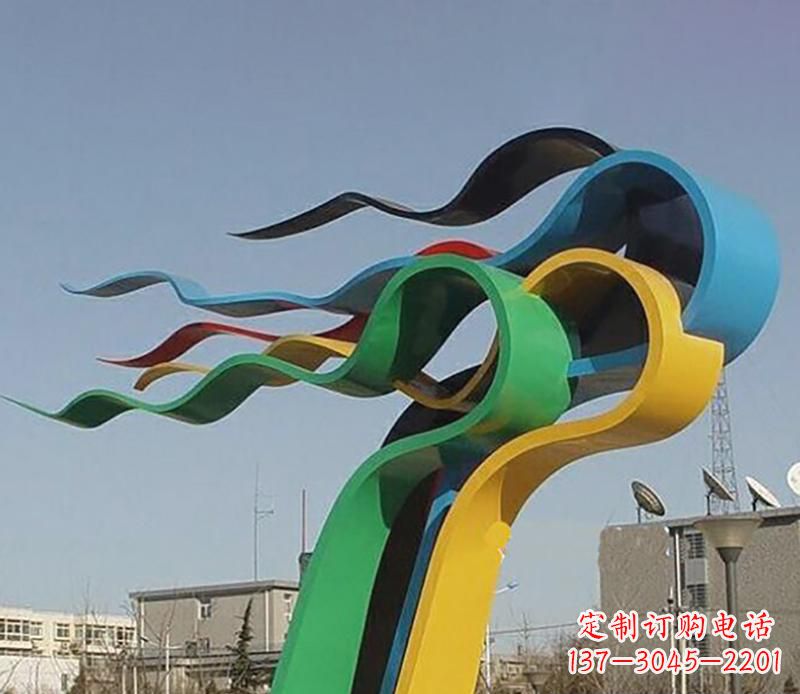 信阳现代时尚飘带景观雕塑