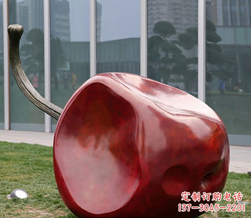 信阳优雅大气的不锈钢苹果雕塑