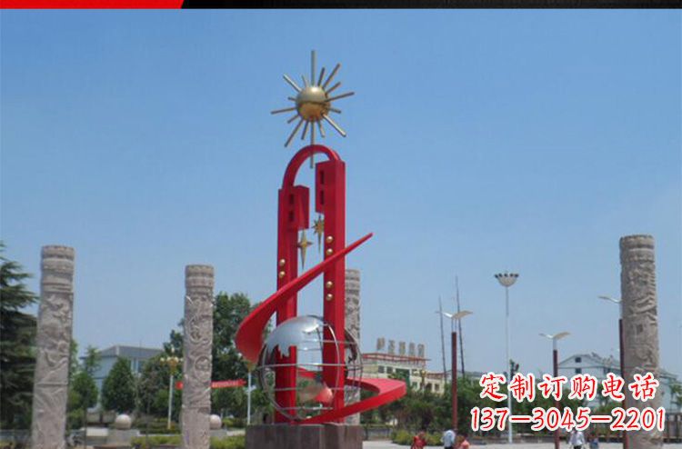 信阳精美不锈钢太阳花雕塑