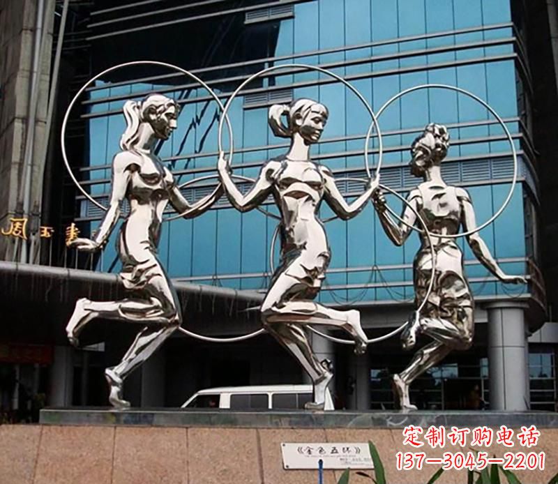 信阳不锈钢跳舞美女雕塑