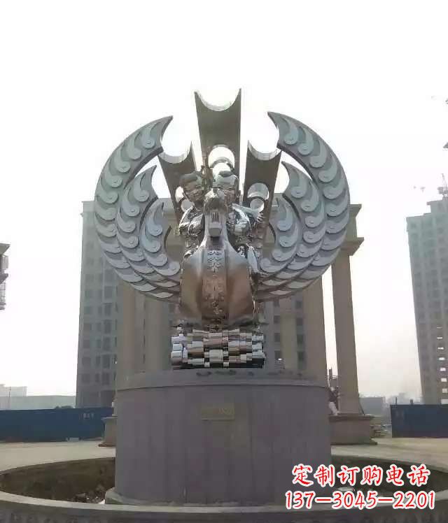 信阳欣赏美丽的不锈钢凤凰雕塑