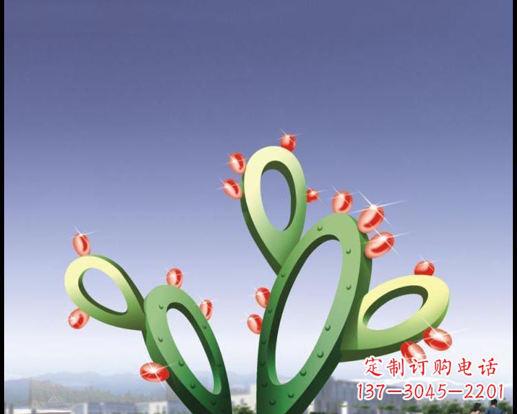 信阳视觉焕发的不锈钢仙人掌景观雕塑