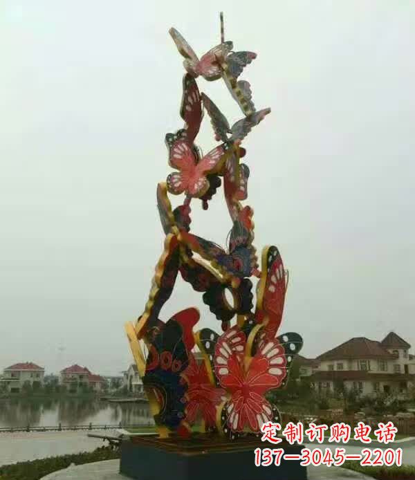 信阳中领雕塑:精美不锈钢蝴蝶雕塑