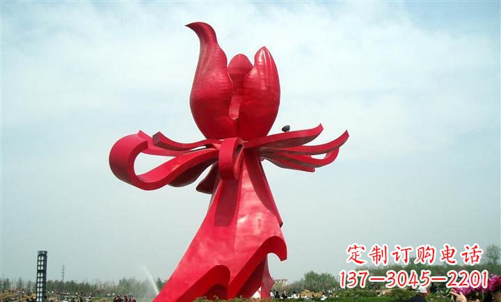 信阳广场不锈钢紫荆花雕塑