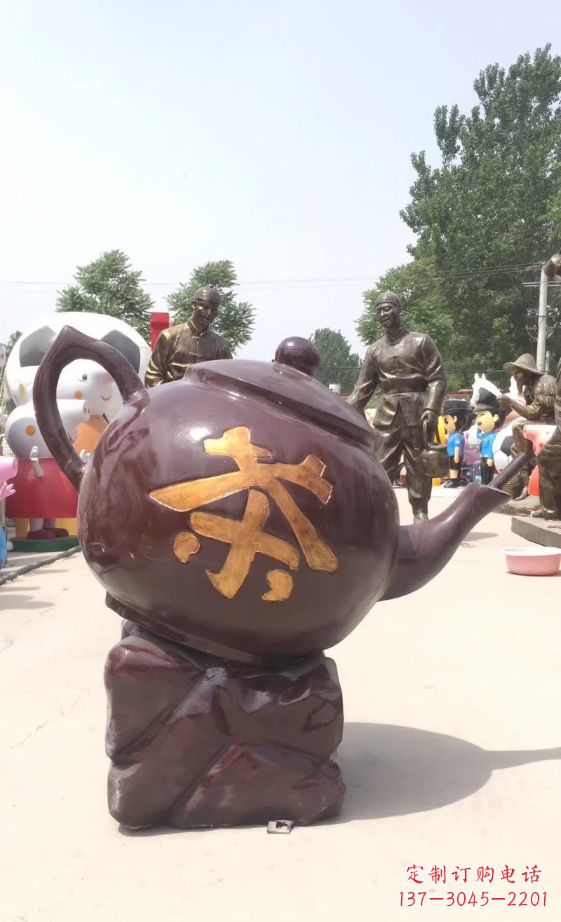 信阳高质量广场茶壶铜雕塑