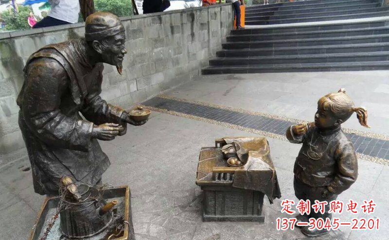 信阳小女孩铜雕,古朴优雅