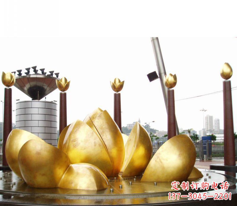 信阳全新设计!中领雕塑莲花抽象广场雕塑