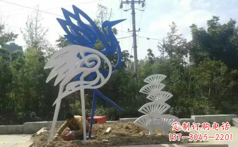 信阳广场抽象天鹅动物不锈钢雕塑