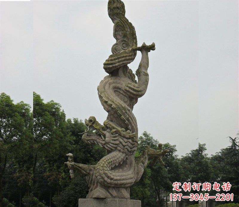 信阳中领雕塑|古典美感的大理石龙雕塑