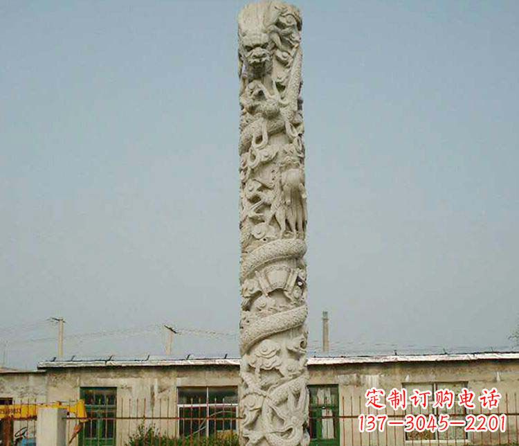 信阳中领雕塑——独具特色的大理石盘龙柱雕塑