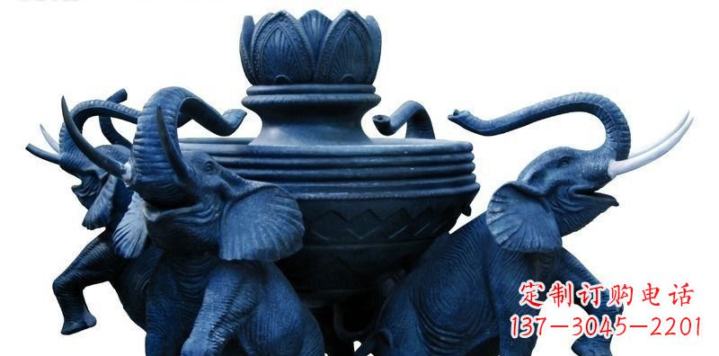 信阳广场大象莲花鼎景观铜雕