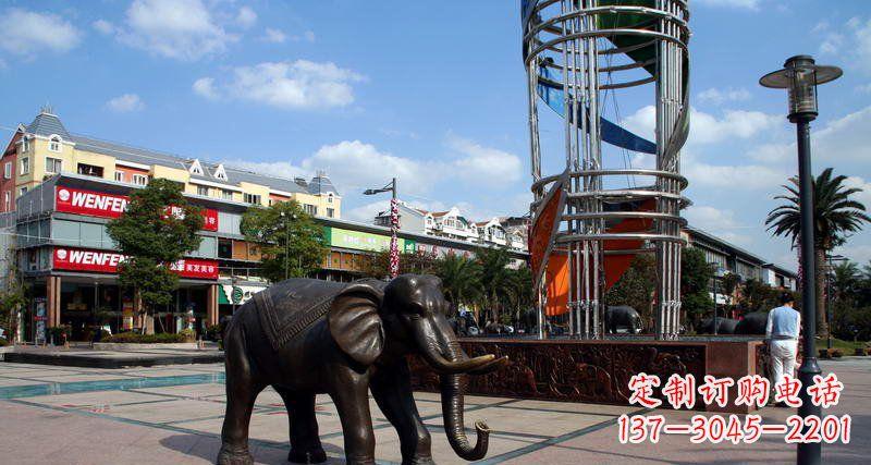 信阳广场大象动物铜雕