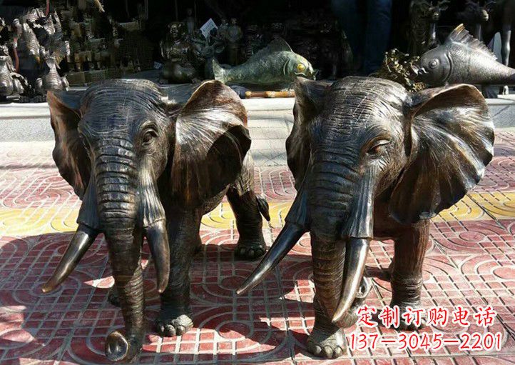信阳中领雕塑出品:专业定制铜大象雕塑