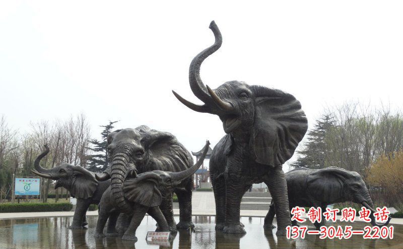 信阳大象玻璃钢雕塑,艺术定制精品