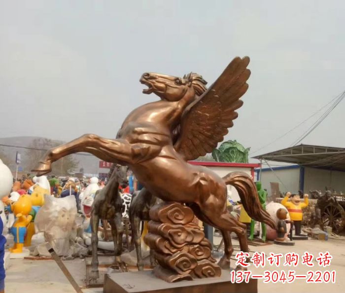 信阳广场飞马铜雕,精美绝伦