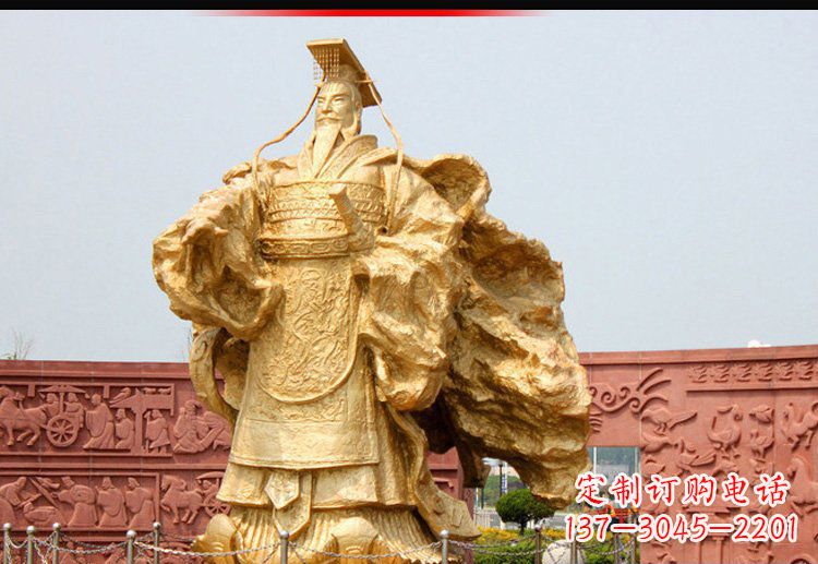 信阳广场古代皇帝刘邦铜雕