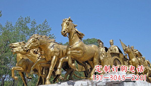 信阳中领雕塑:精美古典马车铜雕