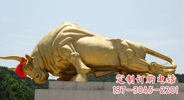 信阳大型黄铜奔牛铜雕,精雕细琢精美绝伦