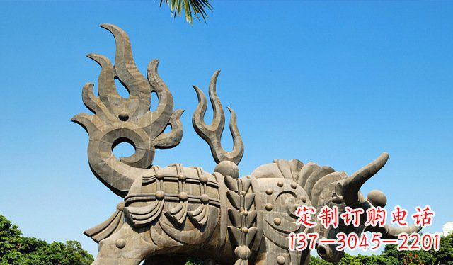 信阳铜牛雕塑,精致美观的热带雕塑