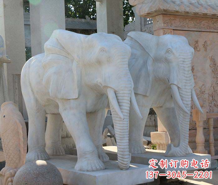 信阳广场景观大理石大象石雕 (3)