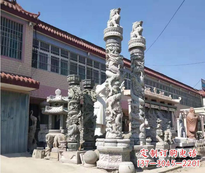 信阳品质考究的大理石龙柱石雕