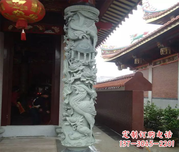 信阳广场景观大理石龙柱石雕_2