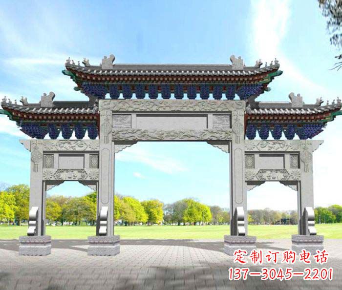 信阳广场景观大理石牌楼石雕