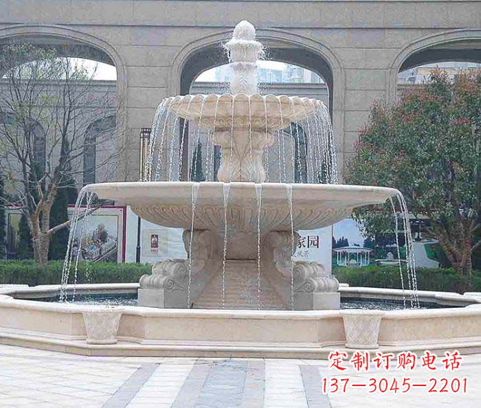 信阳为广场添彩的喷泉大型石雕
