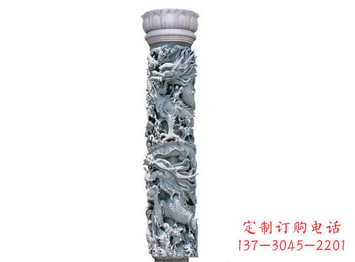 信阳中国风龙柱石雕:传承传统文化