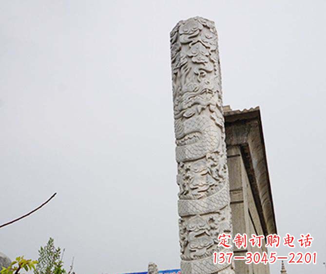 信阳精美艺术品,象征霸气,盘龙柱石雕