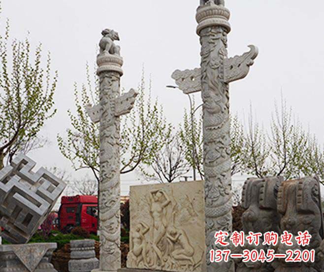 信阳盘龙柱石雕华丽装点美丽家园