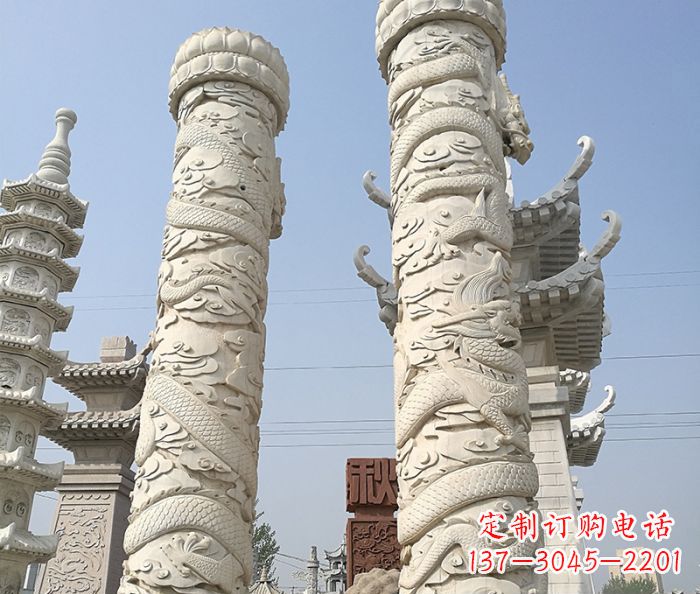 信阳传承雄风,精美绝伦的盘龙柱石雕