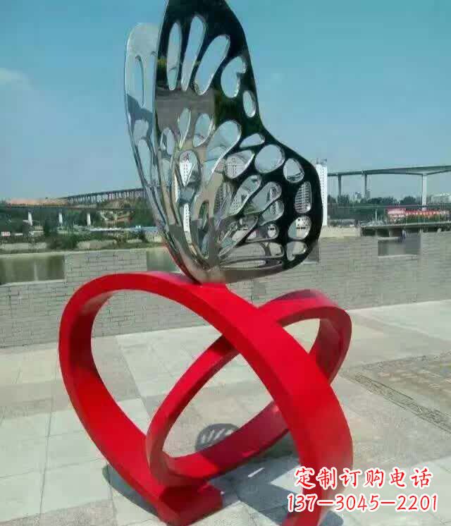 信阳中领雕塑|以不锈钢打造的高端蝴蝶雕塑