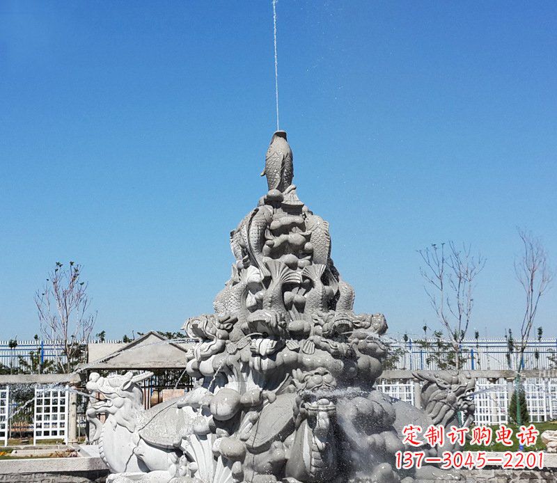 信阳令人称羡的广场龙龟喷泉石雕