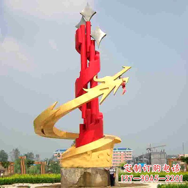 信阳中领雕塑出品的活力龙形不锈钢雕塑