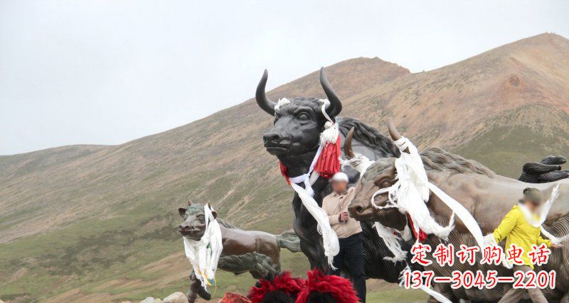 信阳完美纪念:牦牛景观铜雕