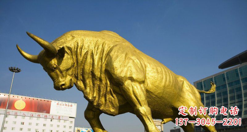 信阳广场牛动物铜雕