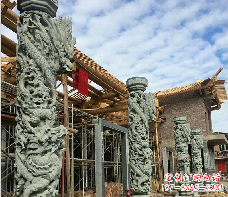 信阳高雅大气的龙柱石雕