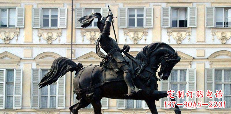信阳中领雕塑-大型罗马士兵骑马铜雕