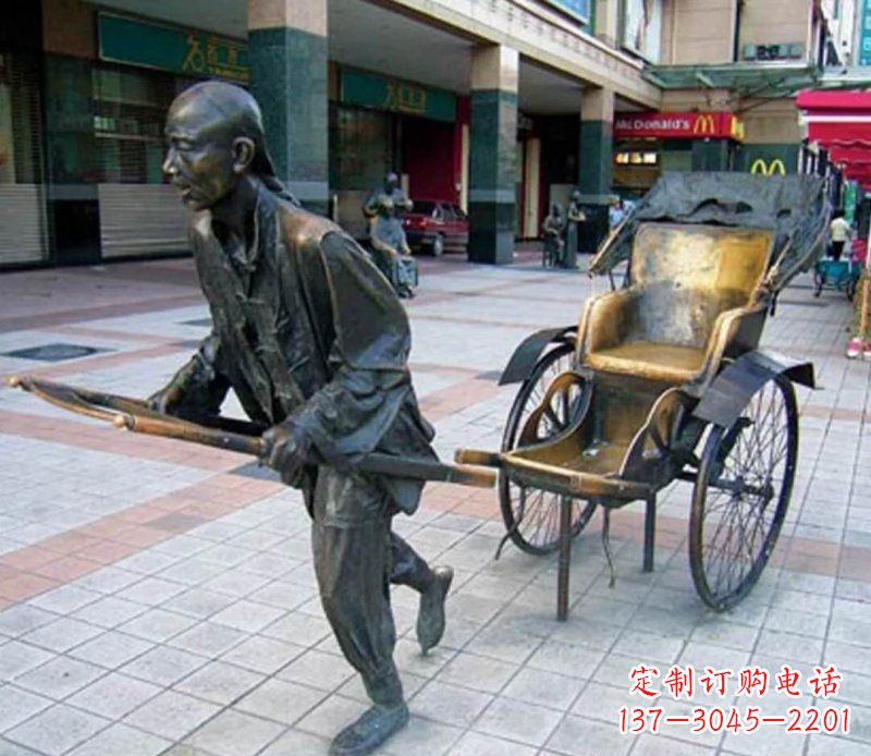 信阳黄包车雕塑,艺术品级的装饰