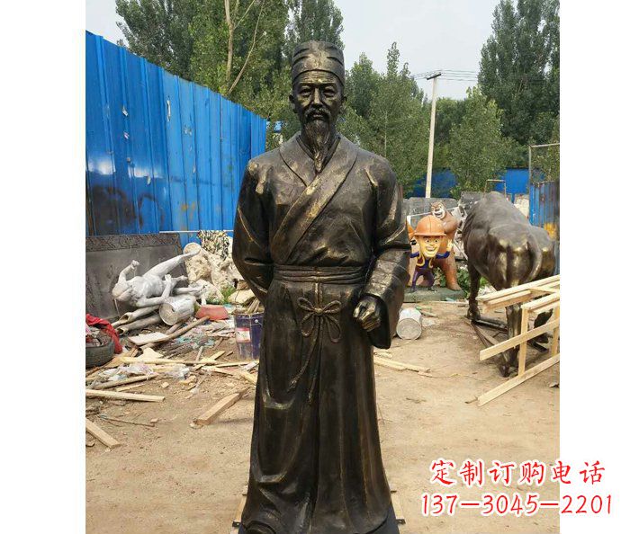 信阳领雕塑定制广场铜雕刘备人物雕塑