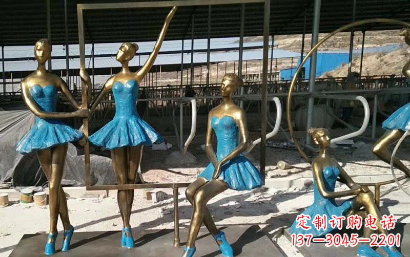 信阳广场铜雕美女跳芭蕾人物雕塑