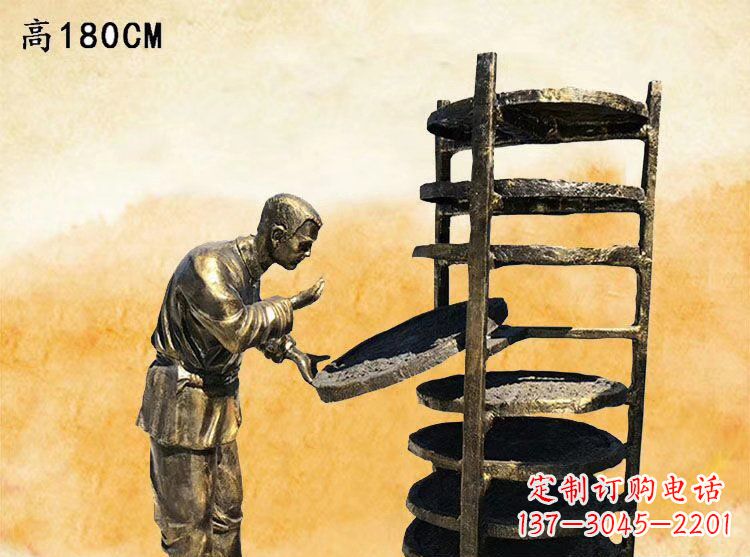 信阳中领雕塑|铜雕晒茶叶老人人物雕塑