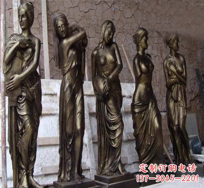 信阳浪漫美女装饰铜雕四方