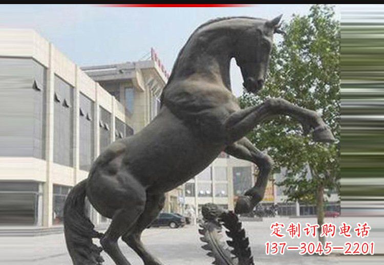 信阳中领雕塑出品:可爱动物铜雕跳跃马