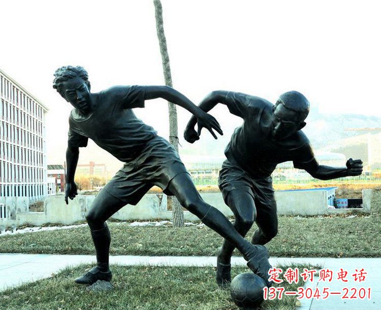 信阳中领雕塑-复原完美动态,足球铜雕玩偶