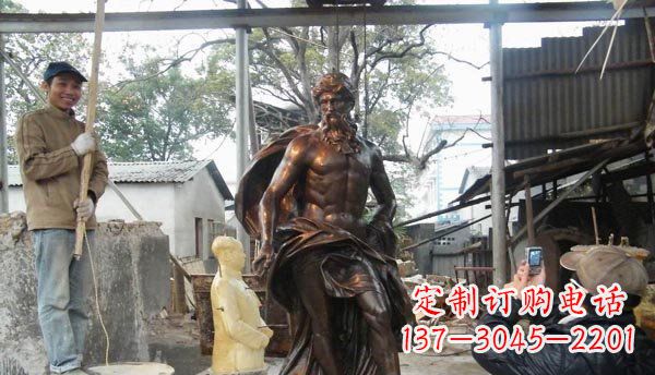 信阳优雅而强大的男人雕塑